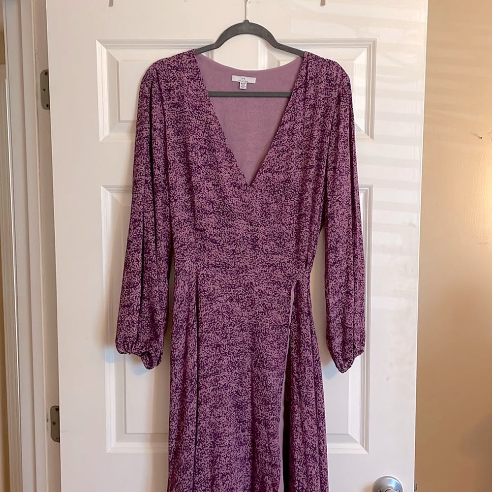 Mixed Purple Wrap Dress